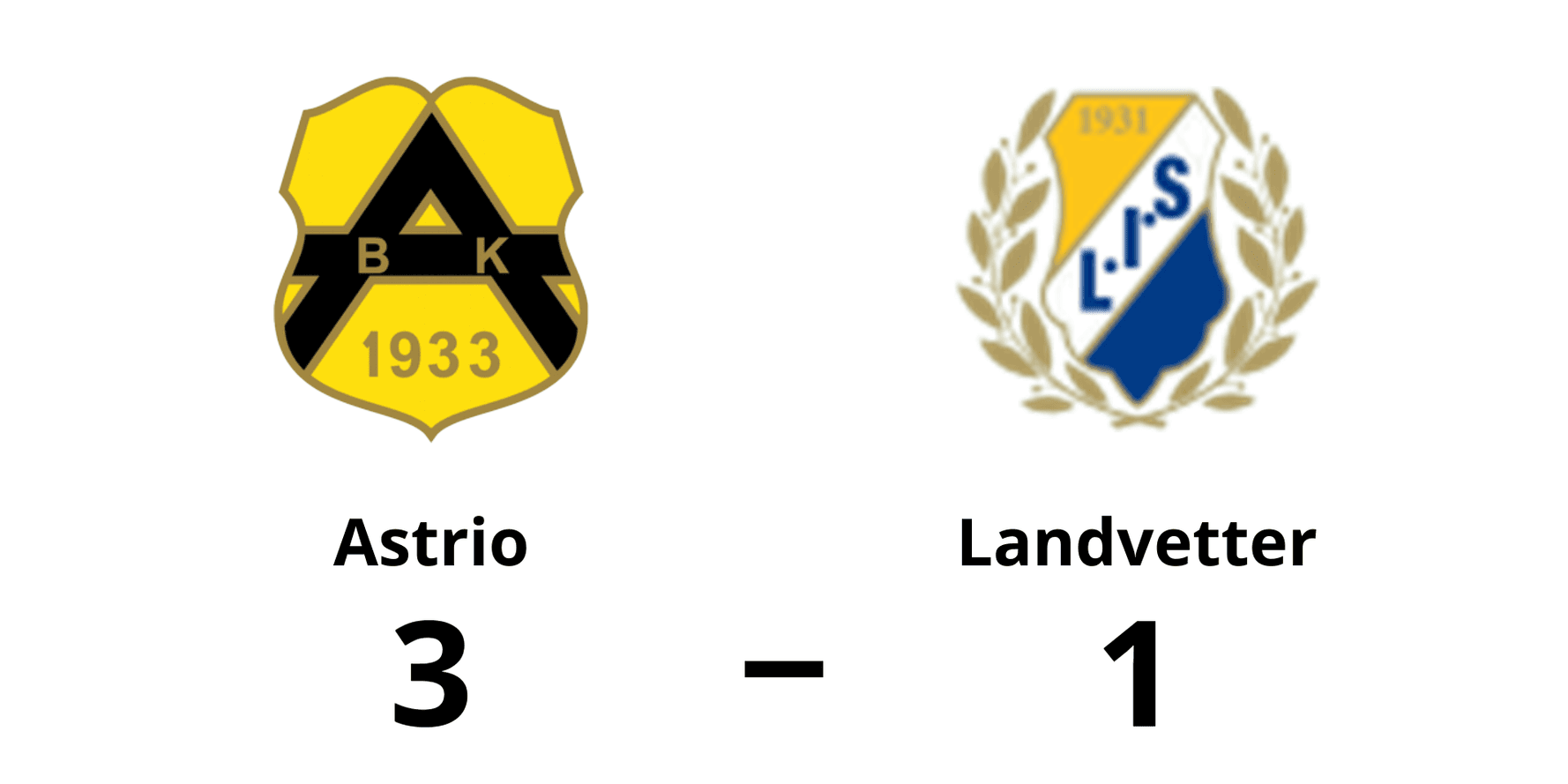 BK Astrio vann mot Landvetter IS