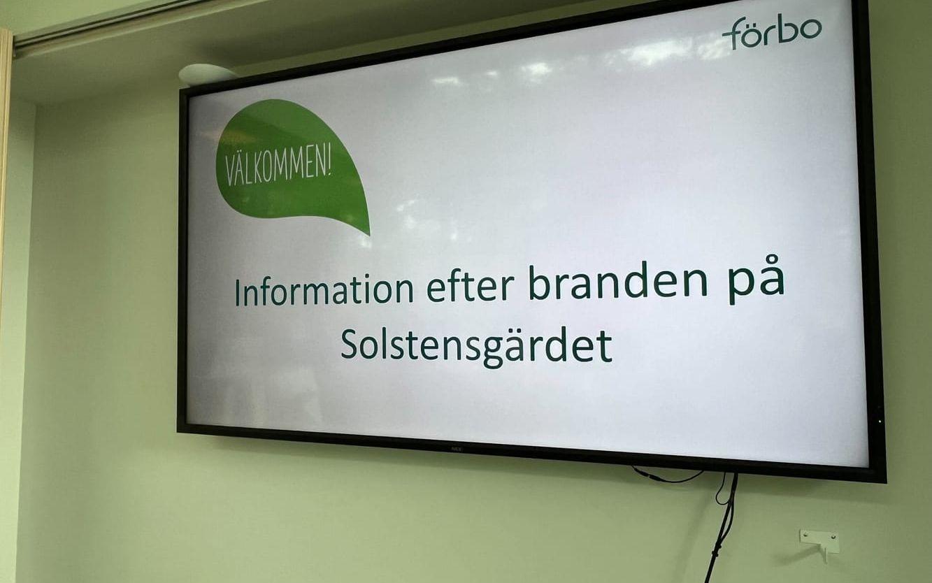 Förbo bjöd under måndagen in till ett informationsmöte på Råda rum för de branddrabbade i Mölnlycke.