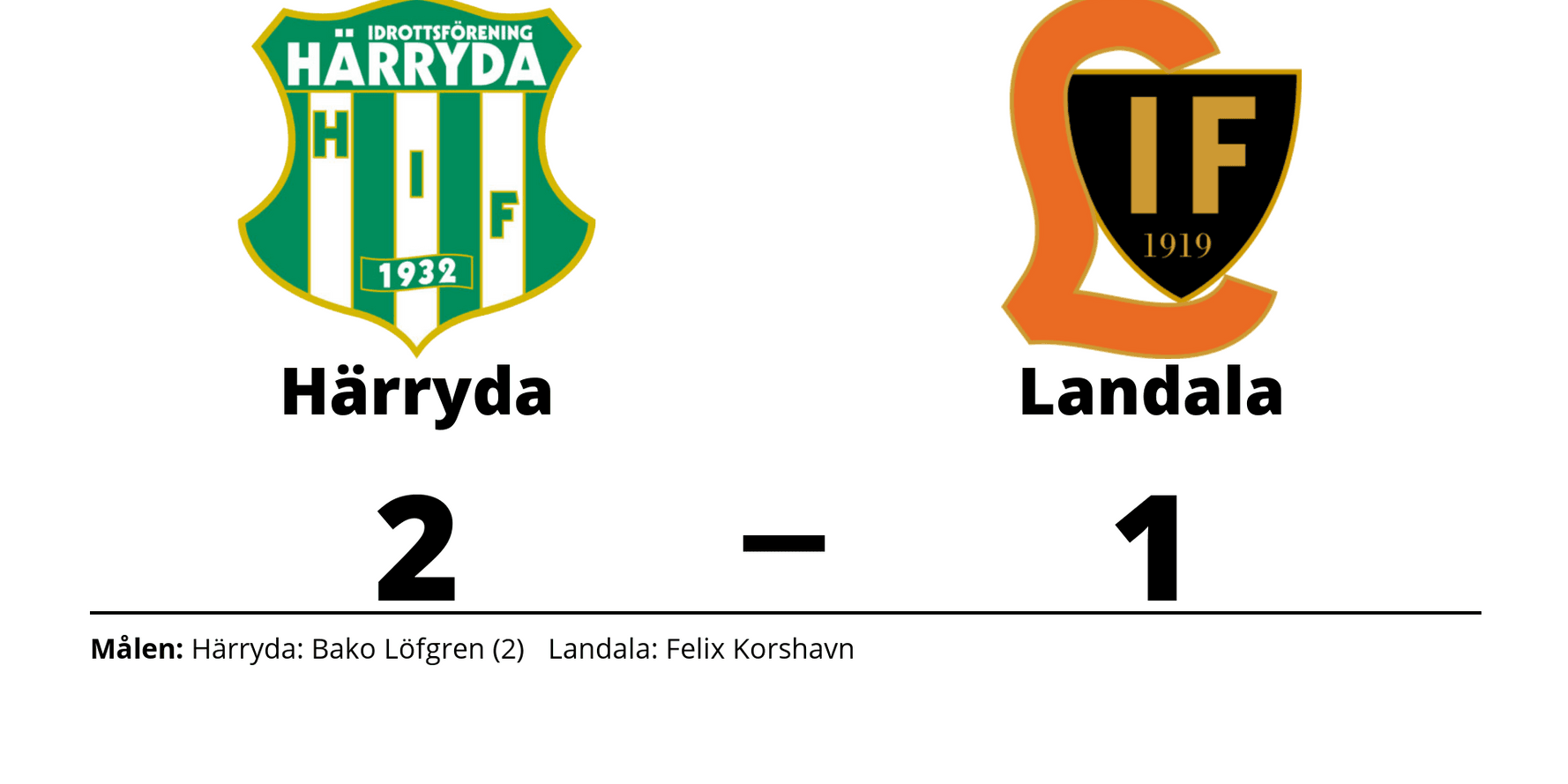 Härryda IF vann mot Landala IF