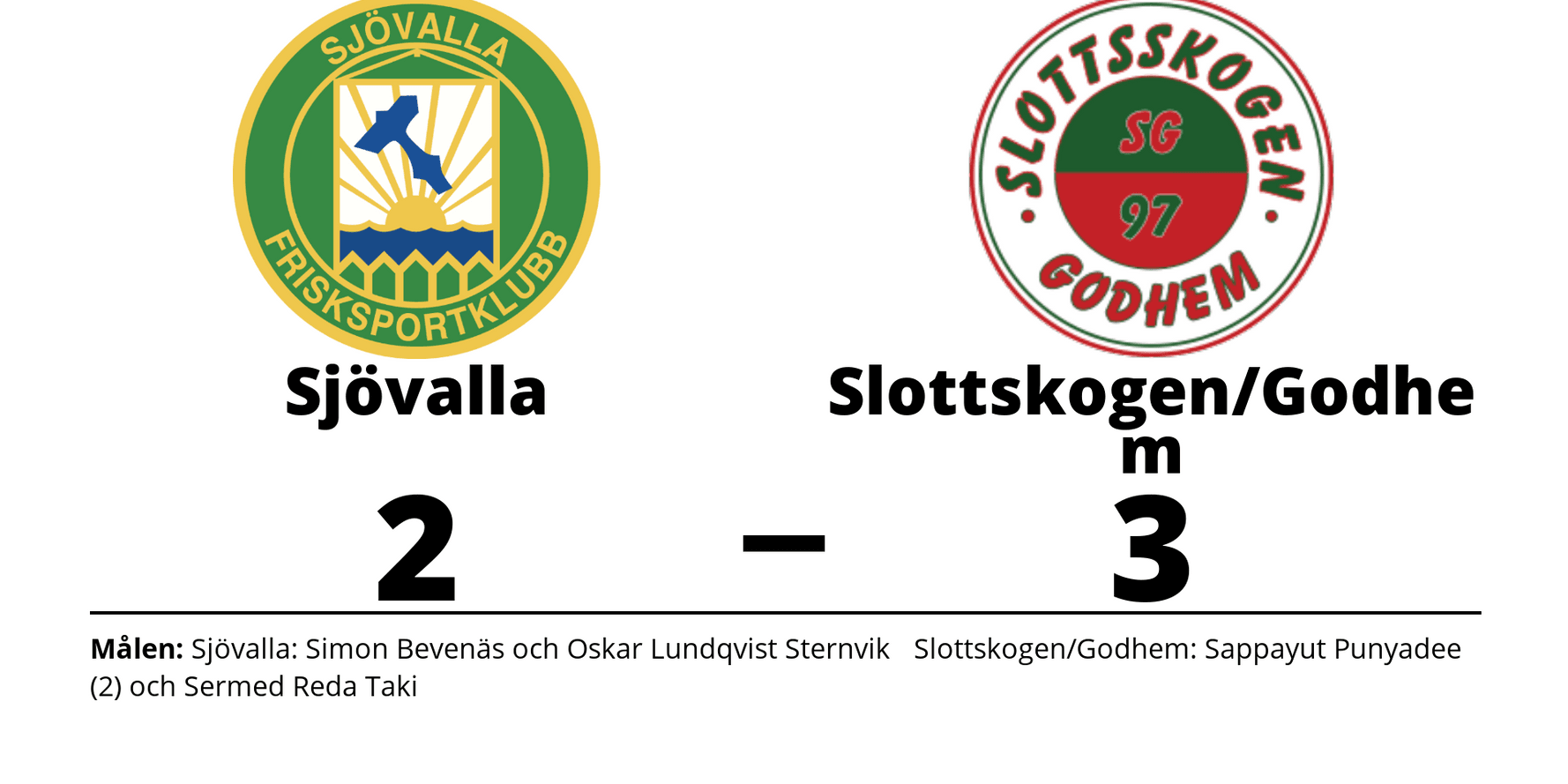 Sjövalla FK förlorade mot Slottskogen/Godhem